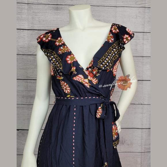 M LEFT!! [NEW] Ruffle Wrap Boho Dress - Picture 9 of 16